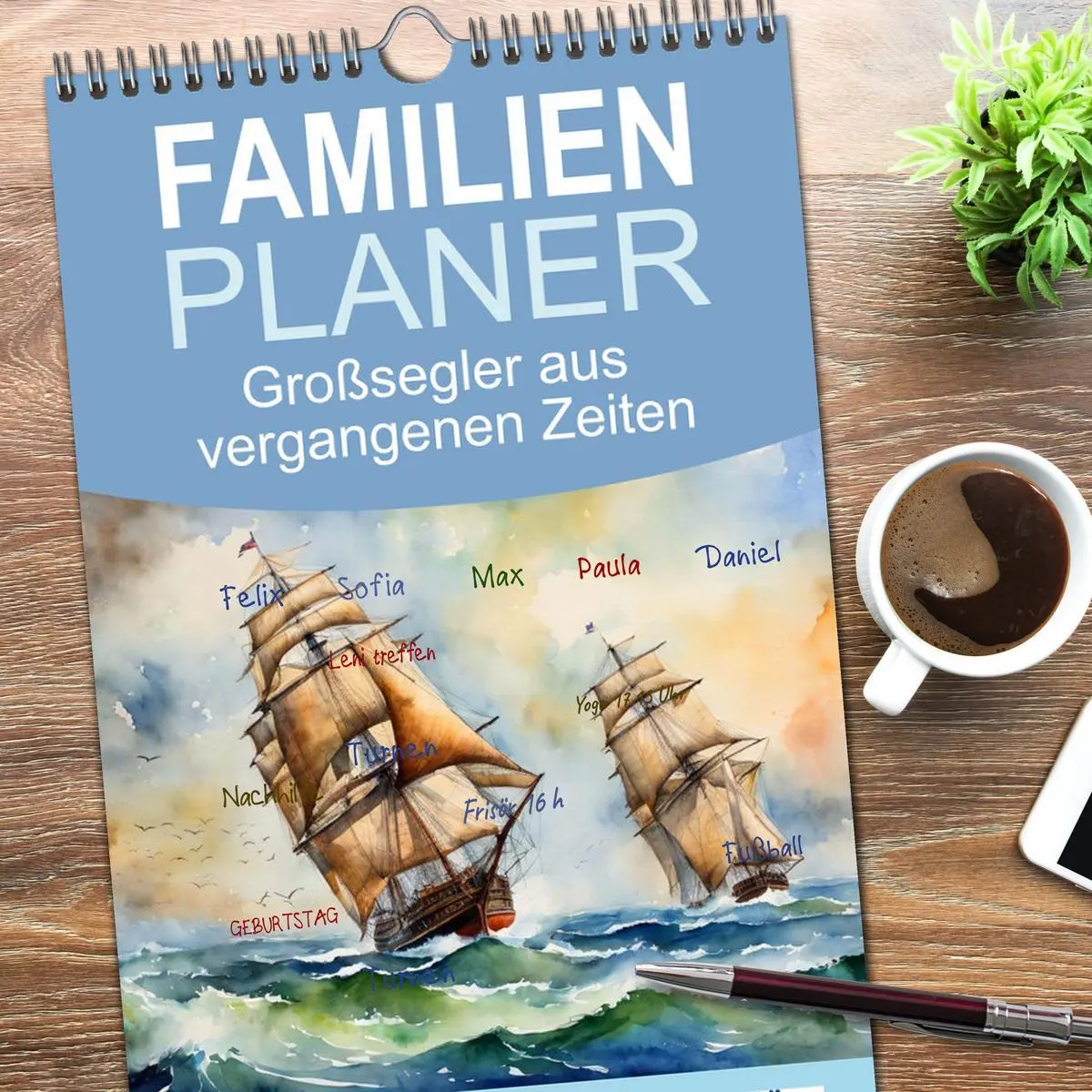 Bild: 9783516493801 | Familienplaner 2026 - Großsegler aus vergangenen Zeiten mit 5...