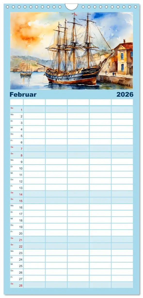 Bild: 9783516493801 | Familienplaner 2026 - Großsegler aus vergangenen Zeiten mit 5...