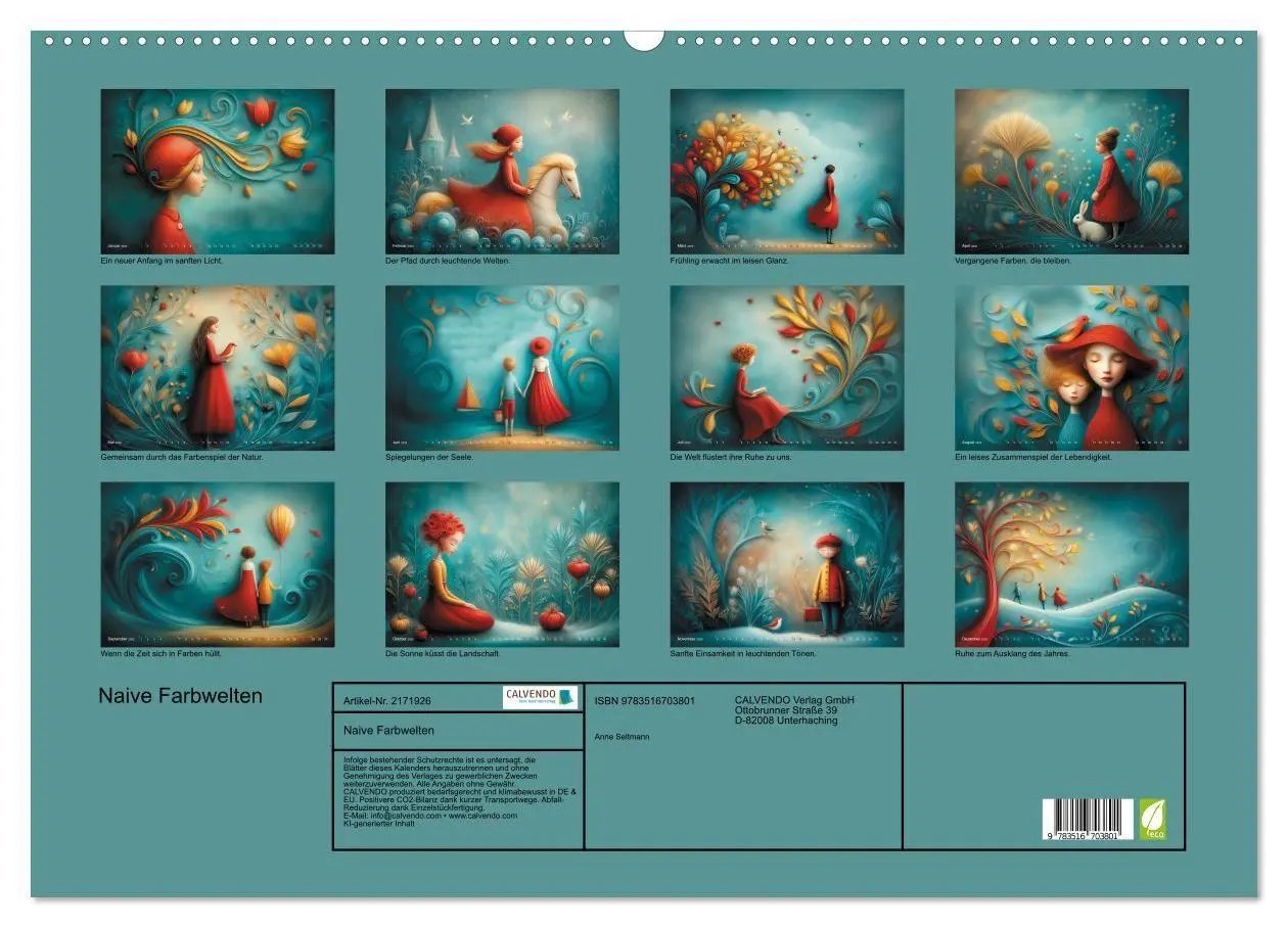 Bild: 9783516703801 | Naive Farbwelten (Wandkalender 2026 DIN A2 quer), CALVENDO...