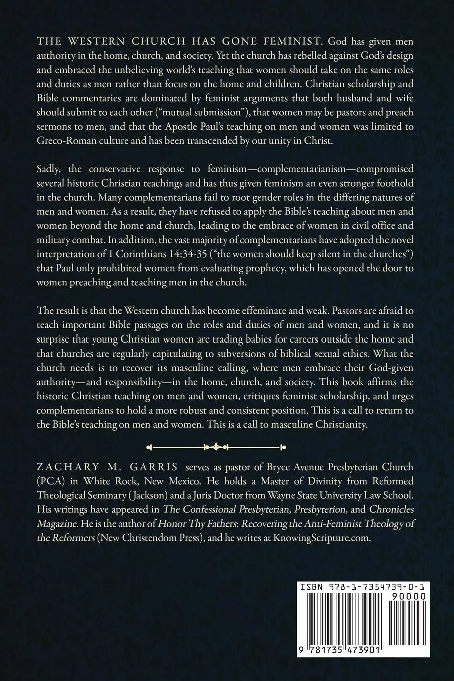 Rückseite: 9781735473901 | Masculine Christianity | Zachary Garris | Taschenbuch | Englisch