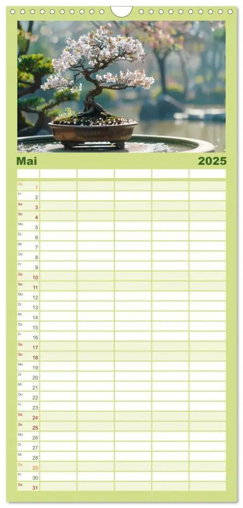 Bild: 9783457153901 | Familienplaner 2025 - Bonsai meditativ mit 5 Spalten (Wandkalender,...