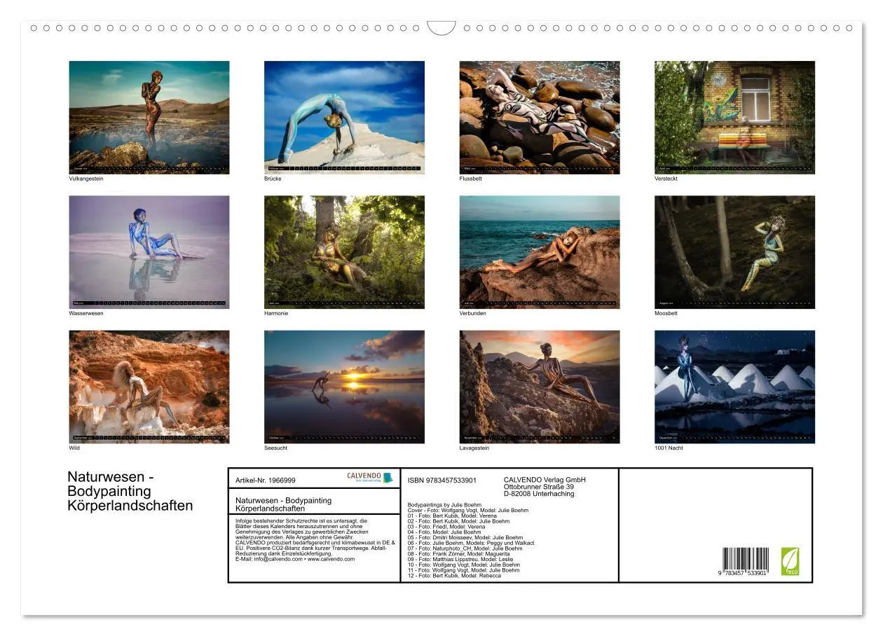 Bild: 9783457533901 | Naturwesen - Bodypainting Körperlandschaften (Wandkalender 2026 DIN...
