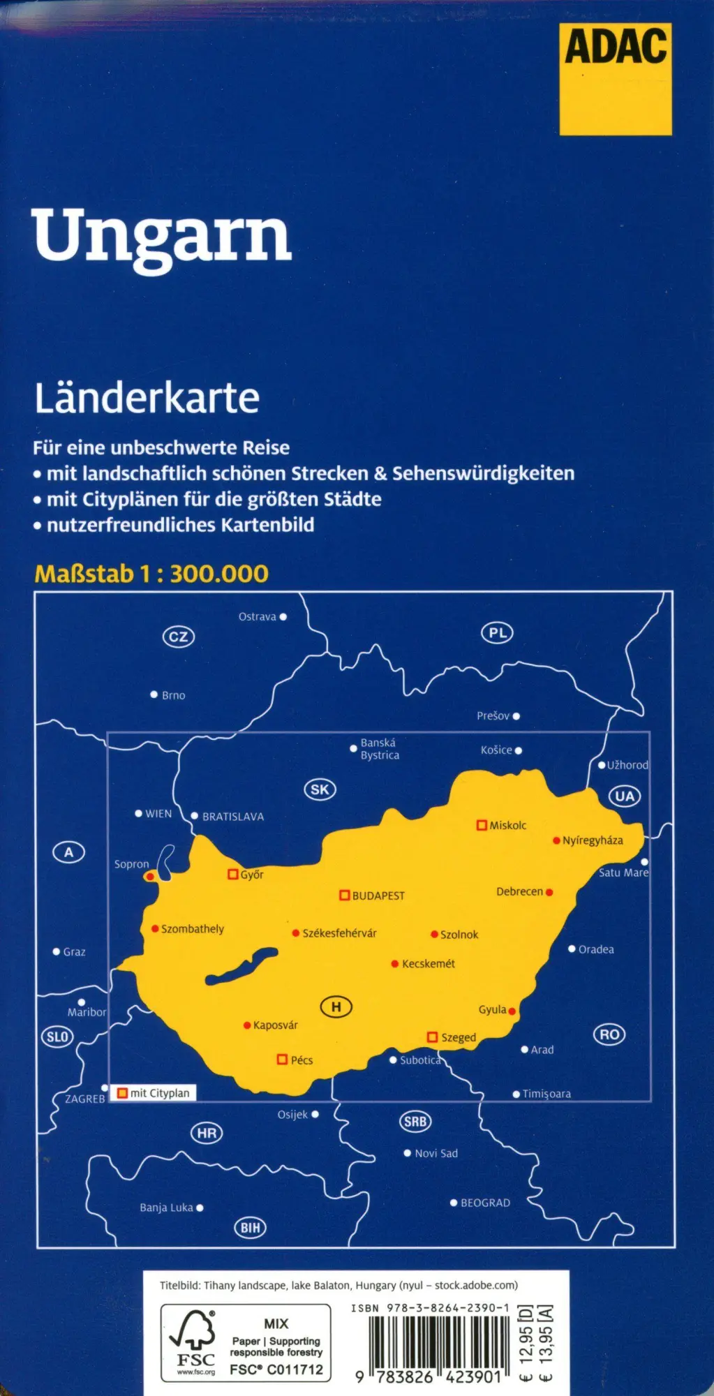 Bild: 9783826423901 | ADAC Länderkarte Ungarn 1:300.000 | (Land-)Karte | ADAC LänderKarte