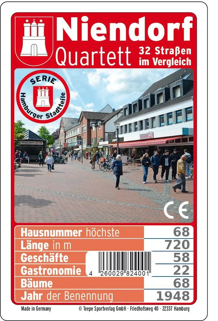 Cover: 4260029824001 | Hamburg: Niendorf Quartett | 45 Minuten, 2-6 Spieler | Spiel | NIEQUA