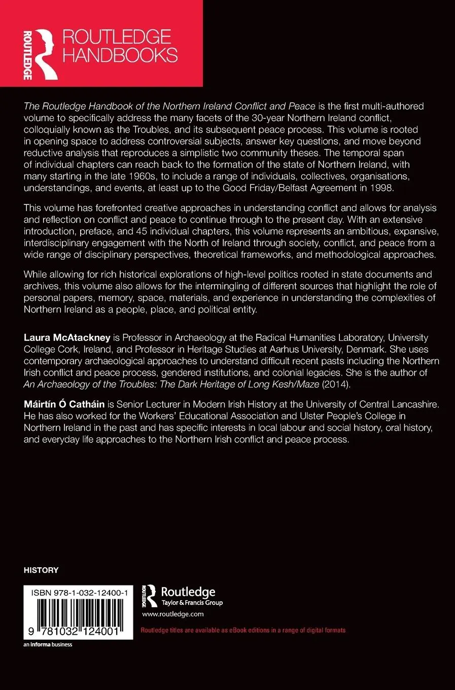 Rückseite: 9781032124001 | The Routledge Handbook of the Northern Ireland Conflict and Peace