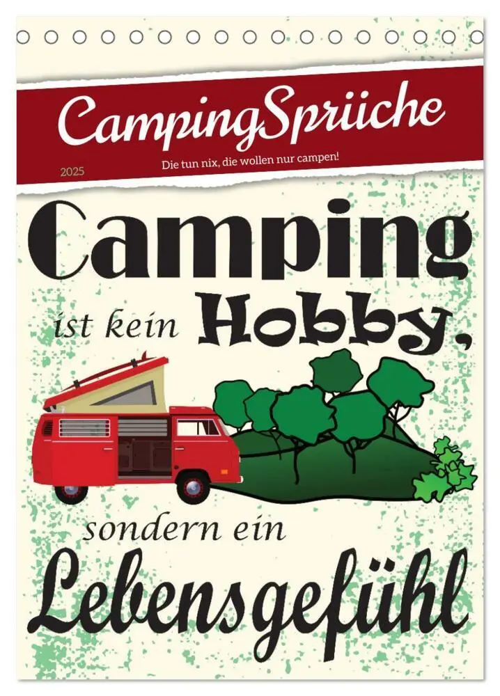 Cover: 9783435884001 | CampingSprüche (Tischkalender 2025 DIN A5 hoch), CALVENDO...