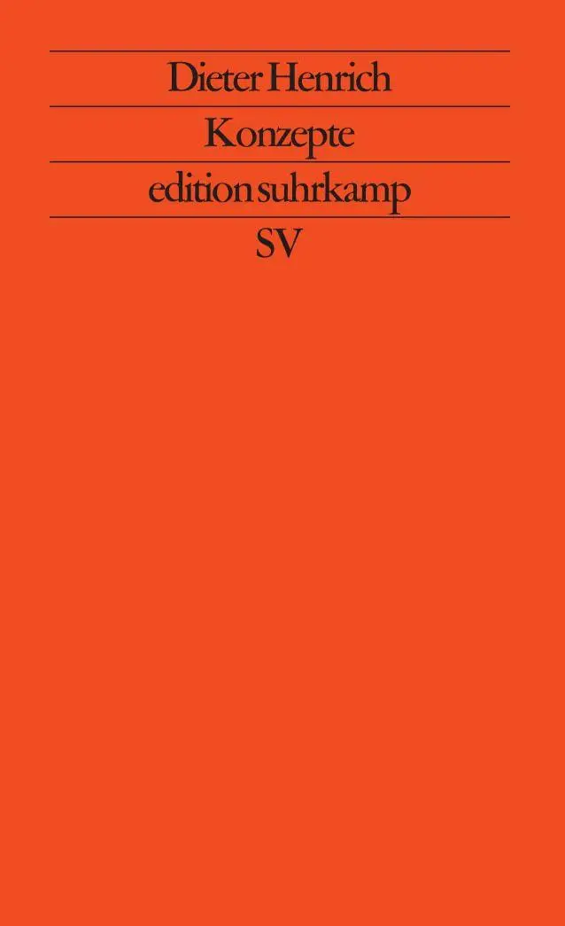 Cover: 9783518114001 | Konzepte | Essays zur Philosophie in der Zeit | Dieter Henrich | Buch