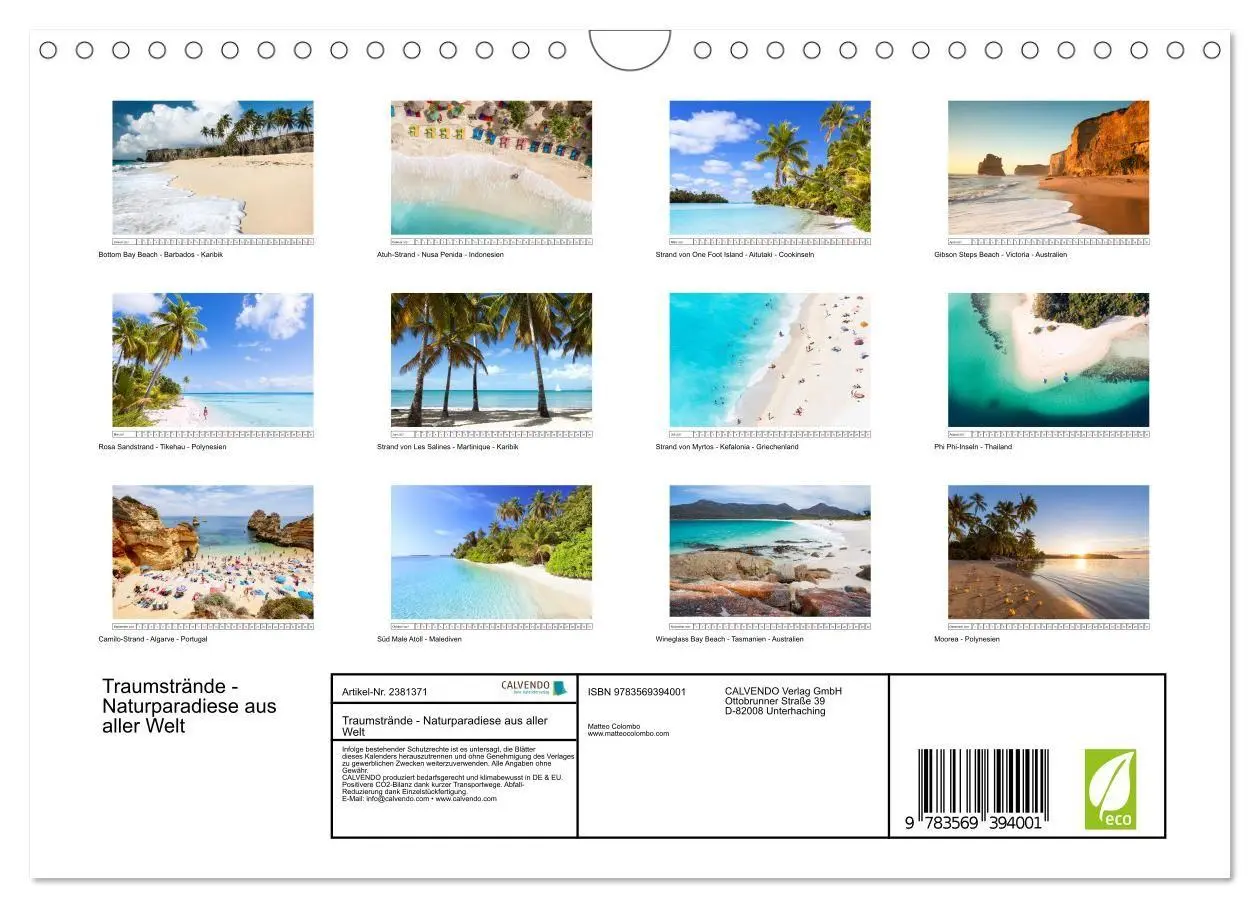 Bild: 9783569394001 | Traumstrände - Naturparadiese aus aller Welt (Wandkalender 2027 DIN...