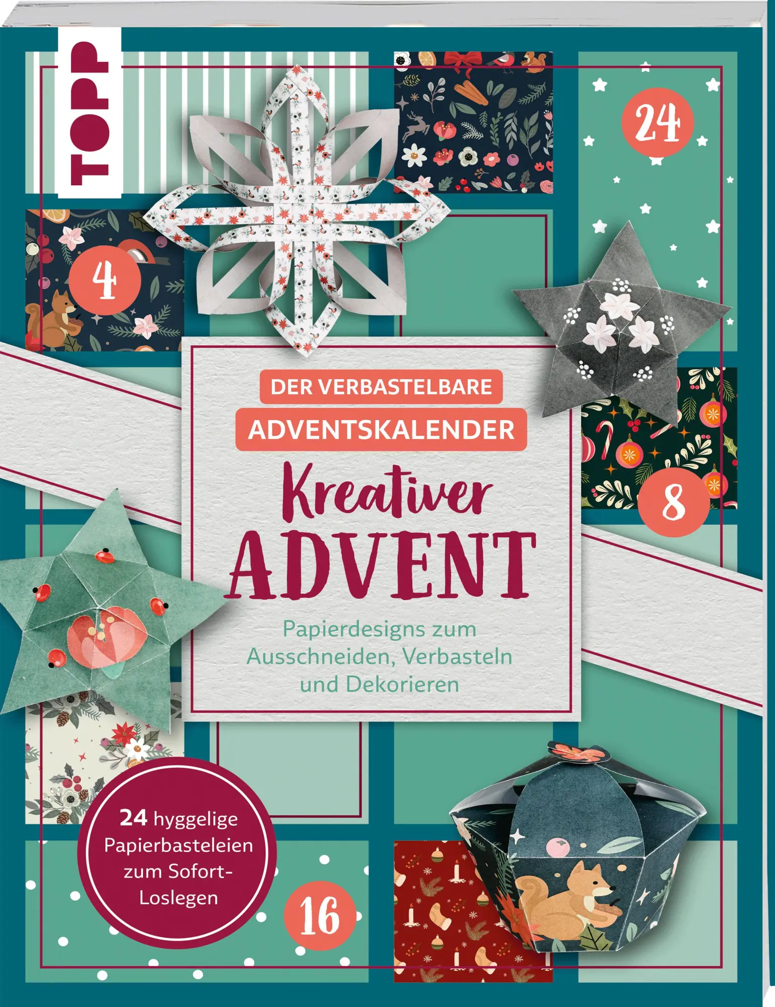 Cover: 9783735854001 | Der verbastelbare Adventskalender: Kreativer Advent. Papierdesigns...