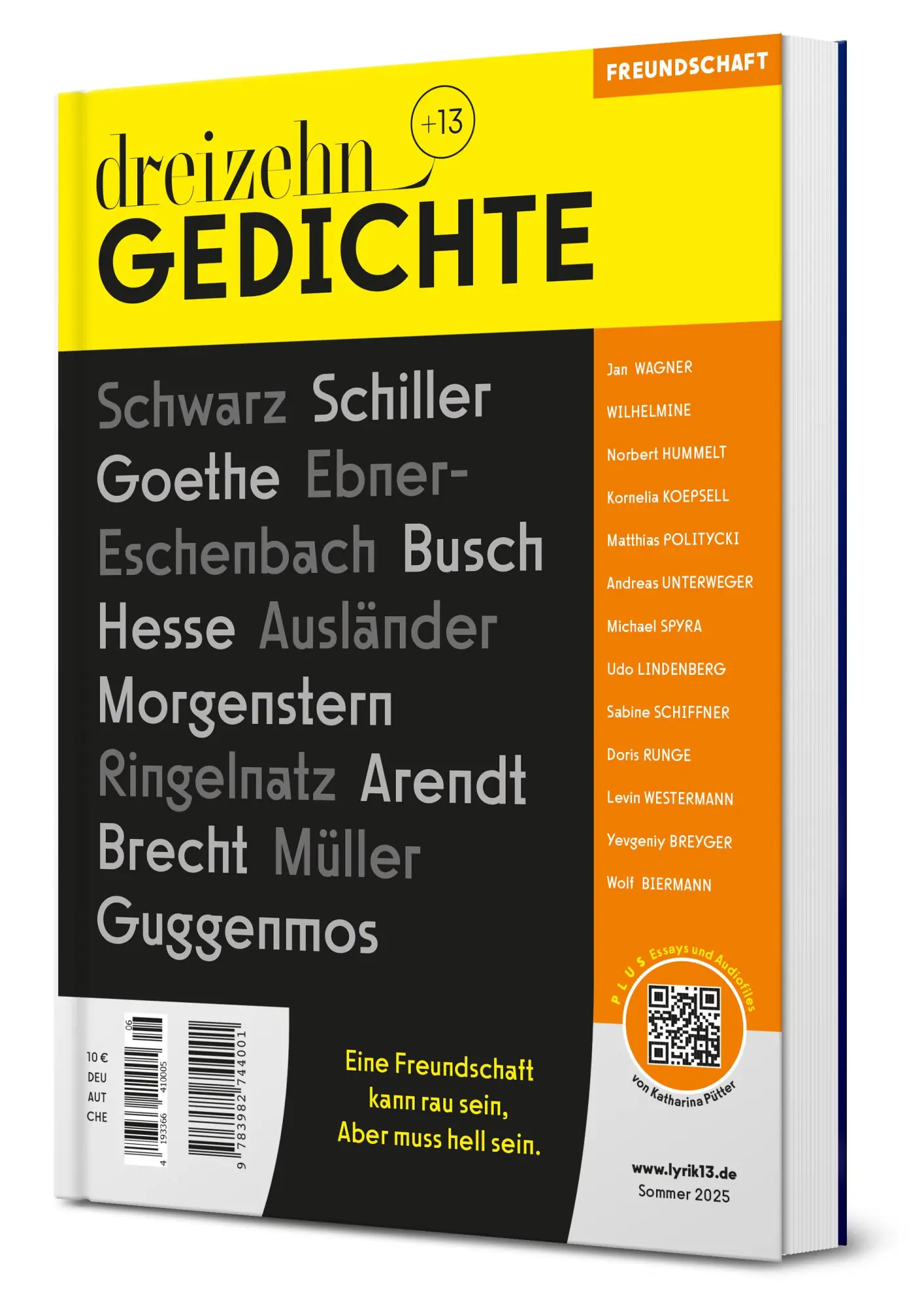Cover: 9783982744001 | dreizehn +13 Gedichte | Lyrik zum Thema Freundschaft | Wurm (u. a.)