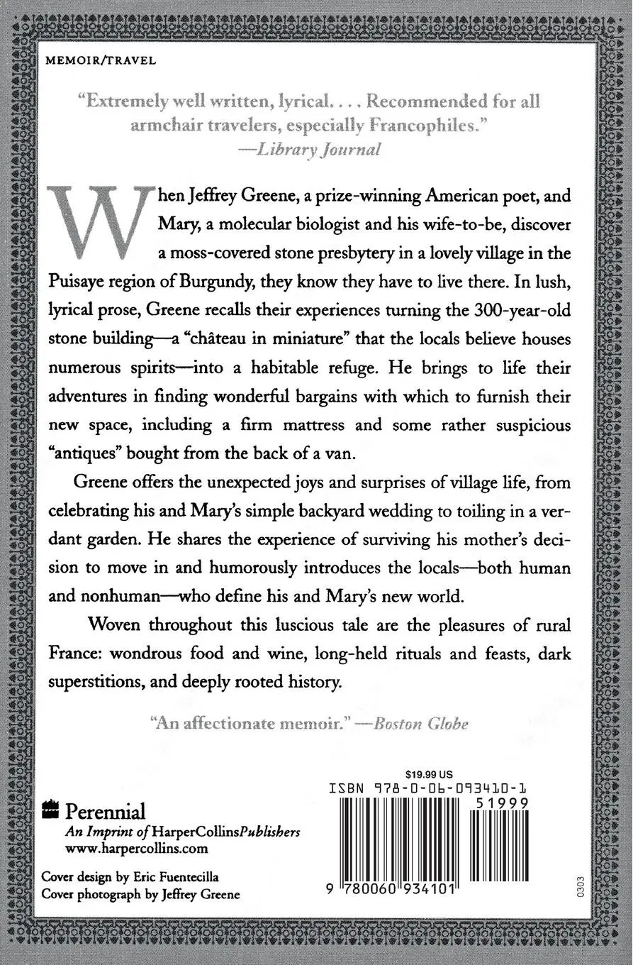 Rückseite: 9780060934101 | French Spirits | A House, a Village, and a Love Affair in Burgundy