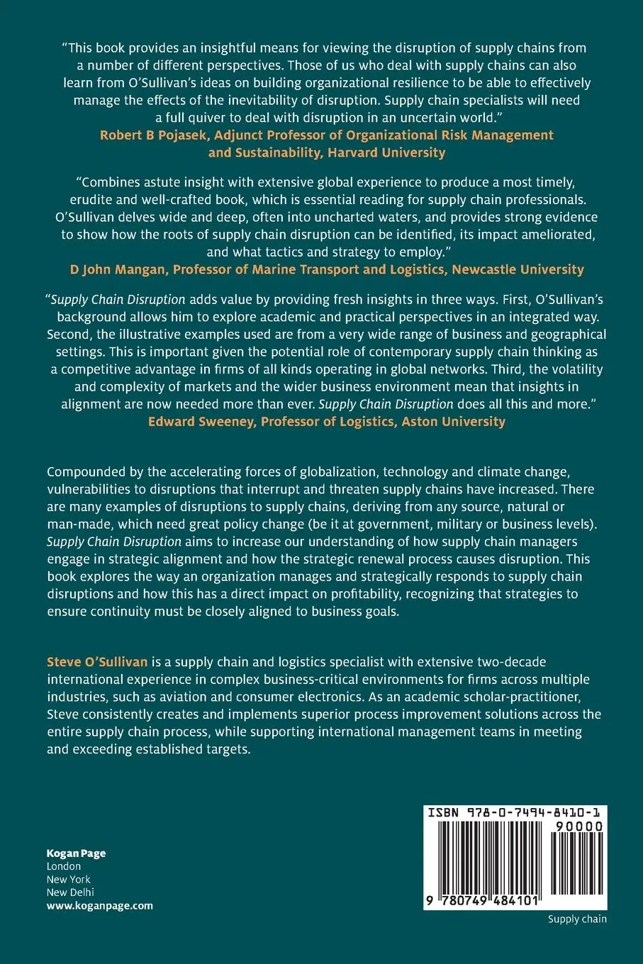 Rückseite: 9780749484101 | Supply Chain Disruption | Steve O'Sullivan | Taschenbuch | Englisch