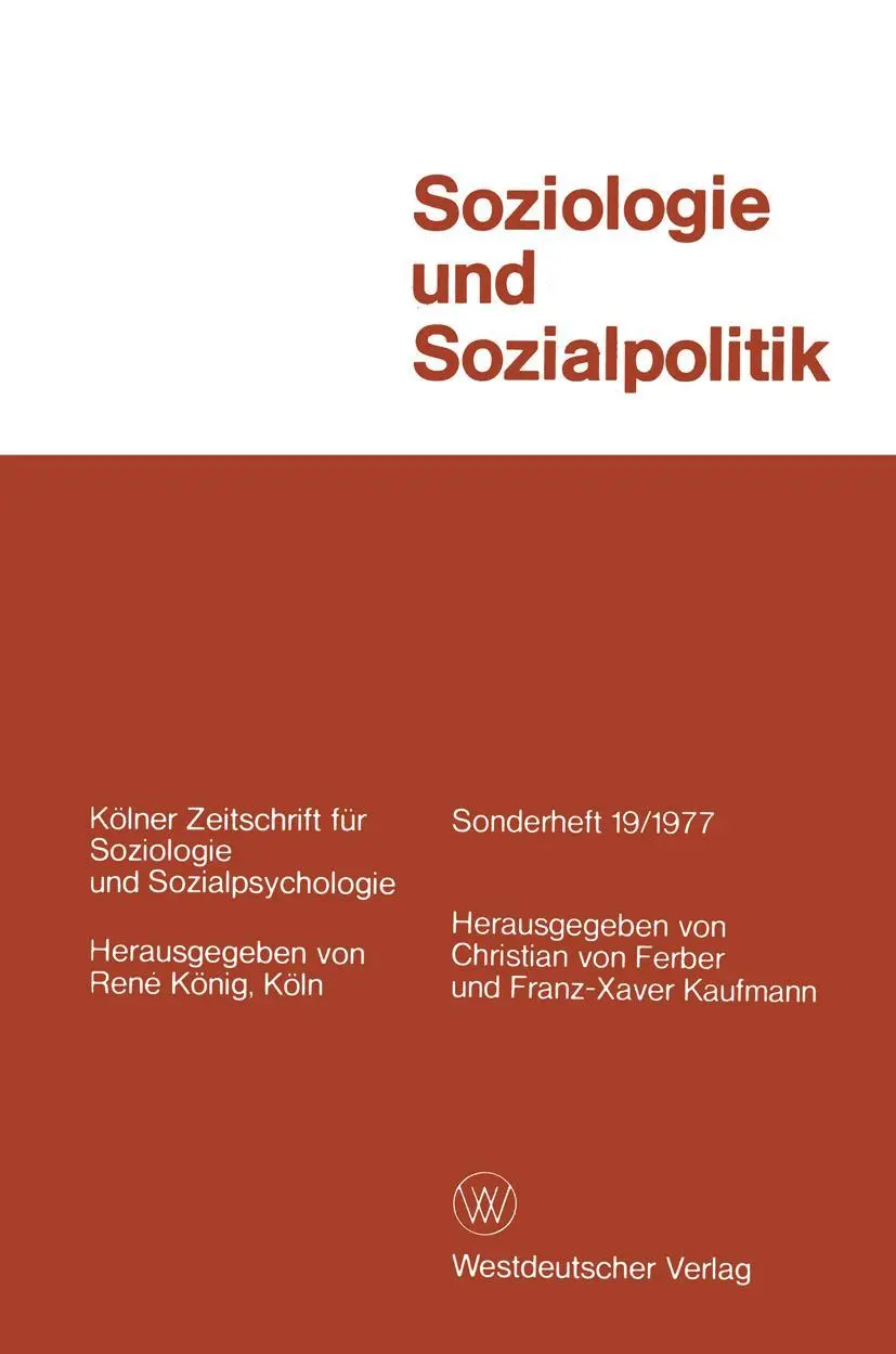 Cover: 9783531114101 | Soziologie und Sozialpolitik | Christian von Ferber | Taschenbuch
