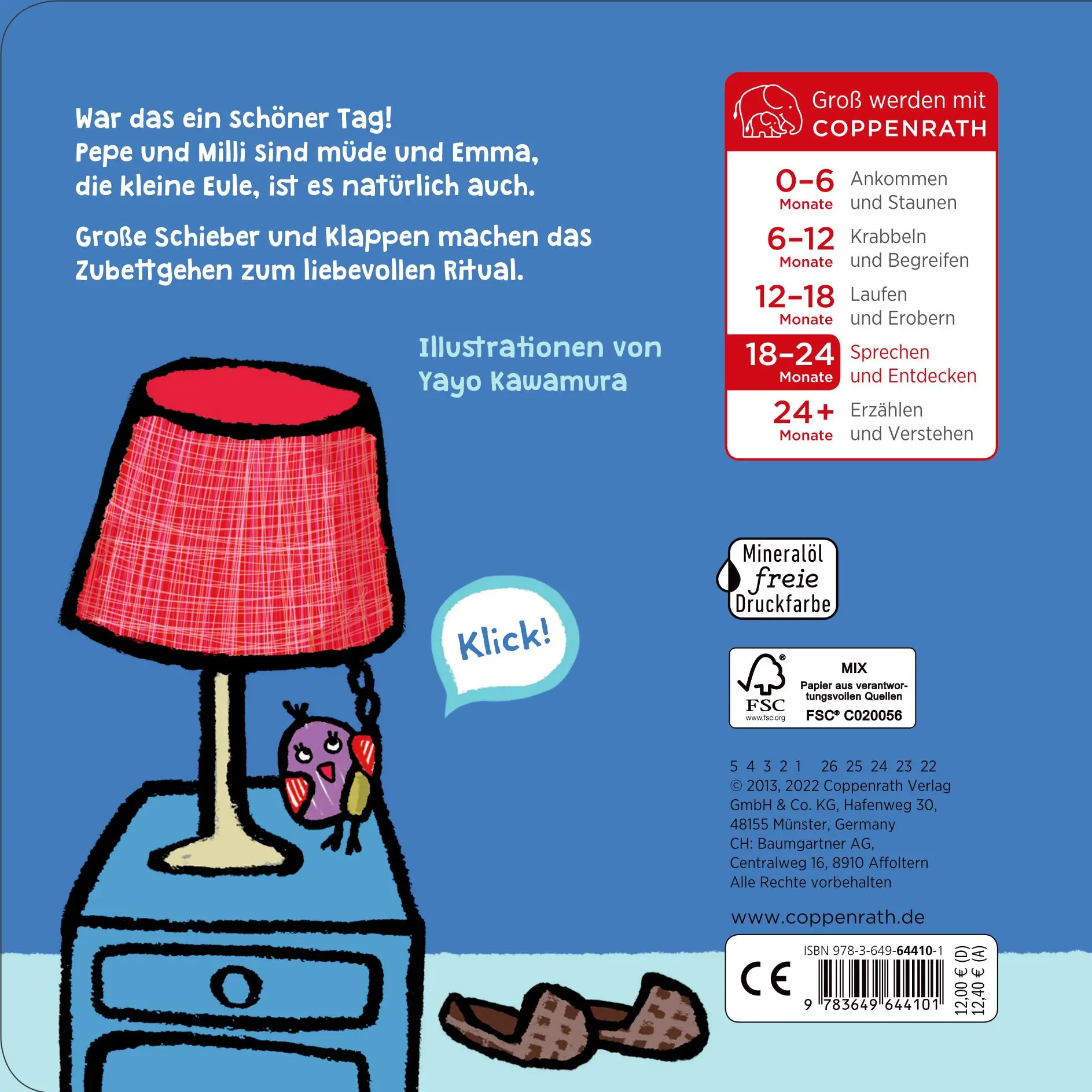 Rückseite: 9783649644101 | PePe &amp; Milli: Augen zu und gute Nacht | Yayo Kawamura | Buch | 16 S.