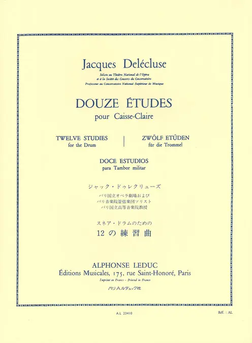 Cover: 9790046234101 | 12 Etudes pour Caisse-Claire | Jacques Delécluse | Buch