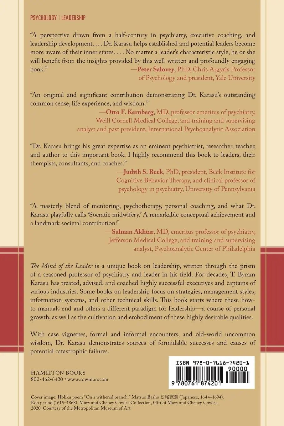 Rückseite: 9780761874201 | The Mind of the Leader | A Psychological Primer on Leadership | Karasu