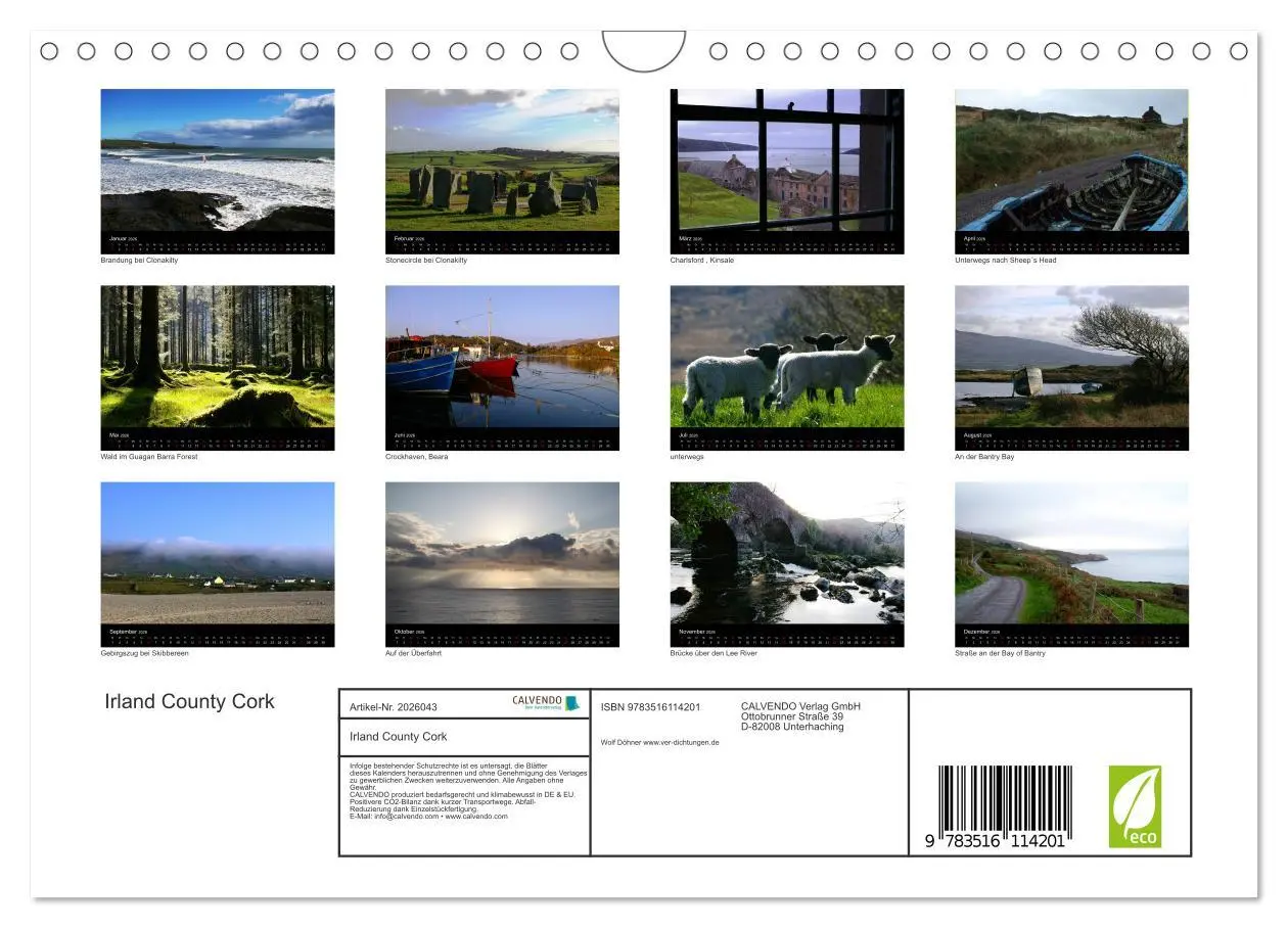 Bild: 9783516114201 | Irland County Cork (Wandkalender 2026 DIN A4 quer), CALVENDO...