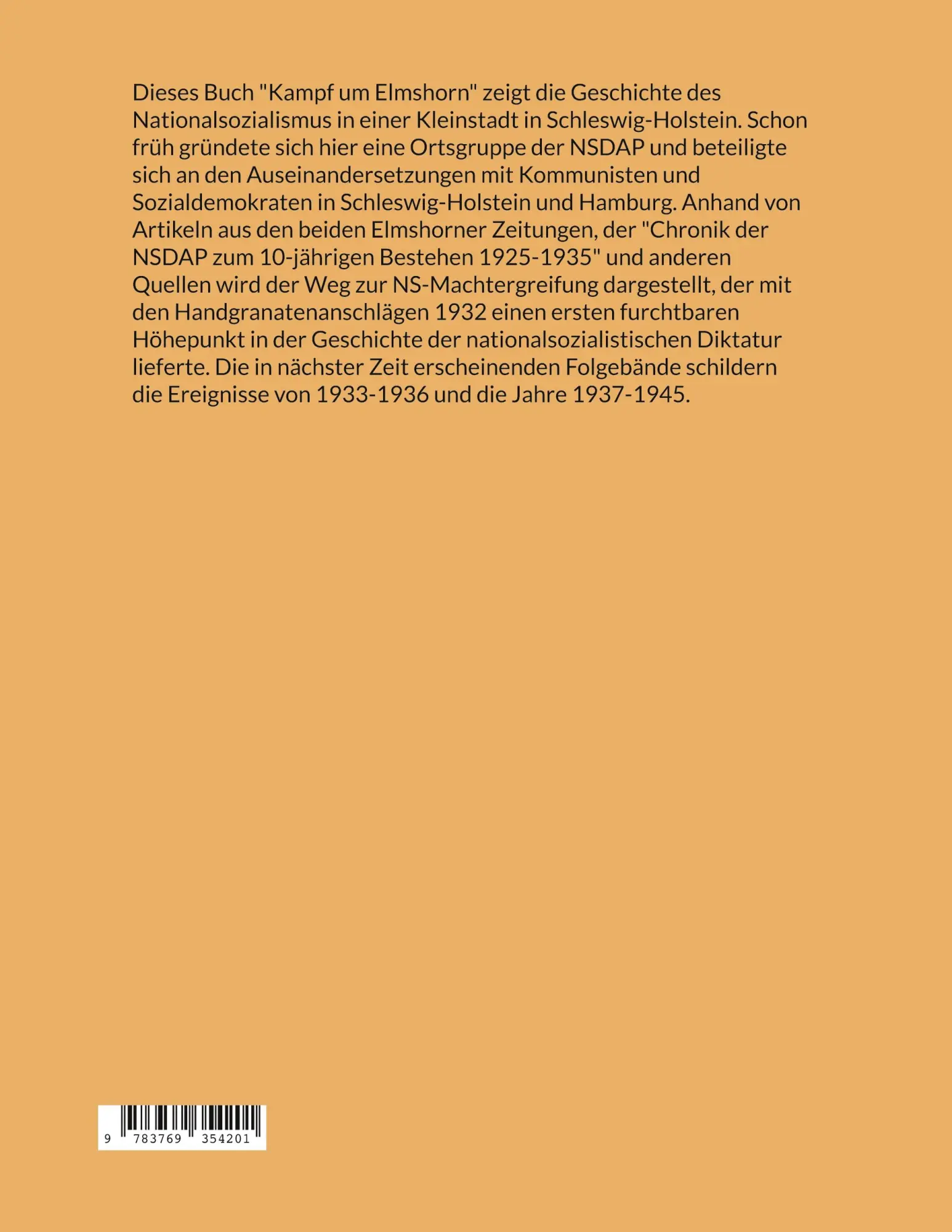 Rückseite: 9783769354201 | Der Kampf um Elmshorn | Harald Kirschninck | Taschenbuch | 456 S.