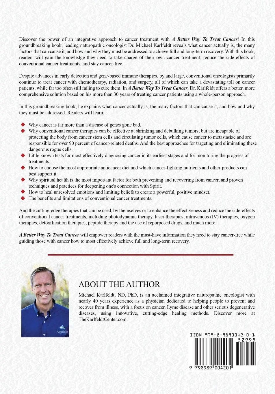 Rückseite: 9798989004201 | A Better Way To Treat Cancer | Michael Karlfeldt | Taschenbuch | 2023