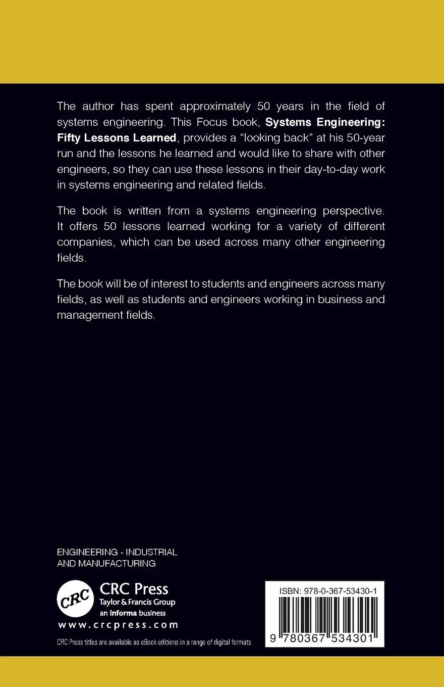 Rückseite: 9780367534301 | Systems Engineering | Fifty Lessons Learned | Howard Eisner | Buch