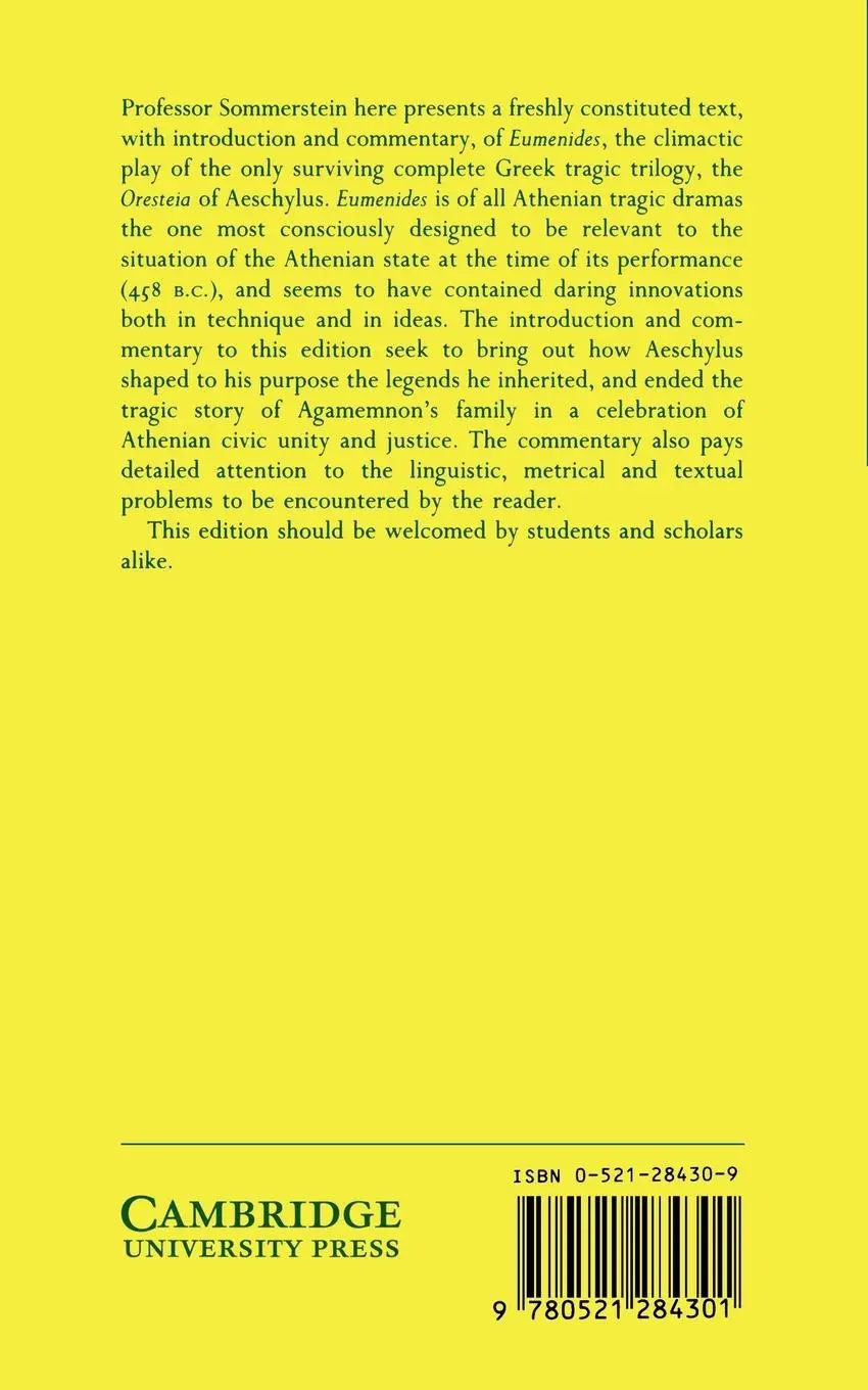 Rückseite: 9780521284301 | Eumenides | Aeschylus | Taschenbuch | Kartoniert / Broschiert | 2004