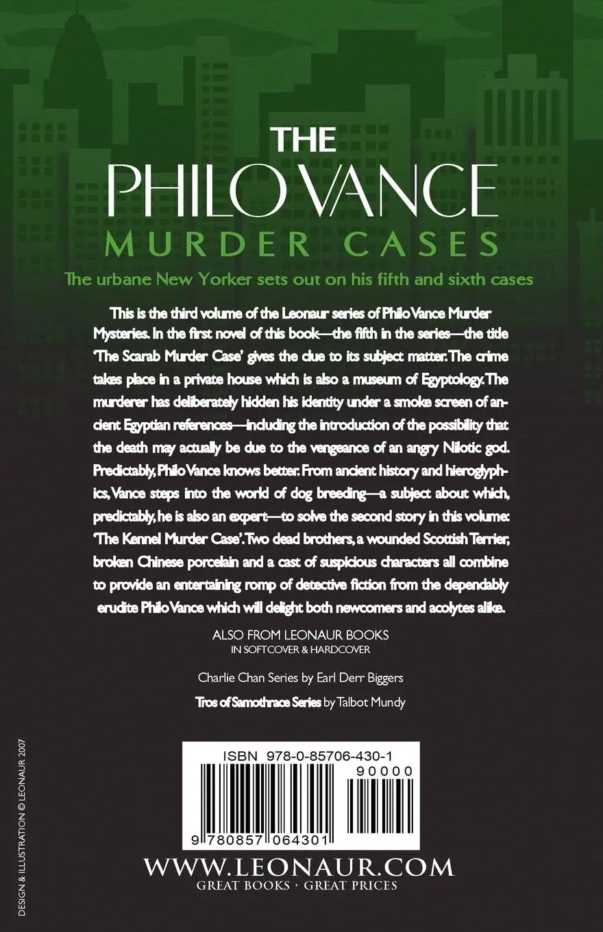 Rückseite: 9780857064301 | The Philo Vance Murder Cases | S. S. Van Dine | Taschenbuch | Englisch