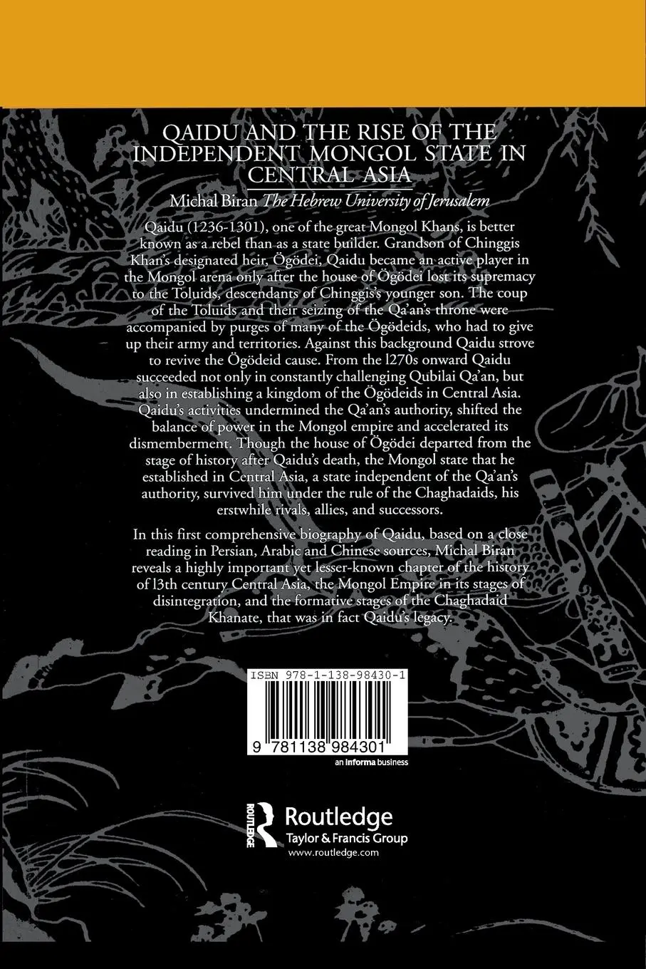 Rückseite: 9781138984301 | Qaidu and the Rise of the Independent Mongol State In Central Asia