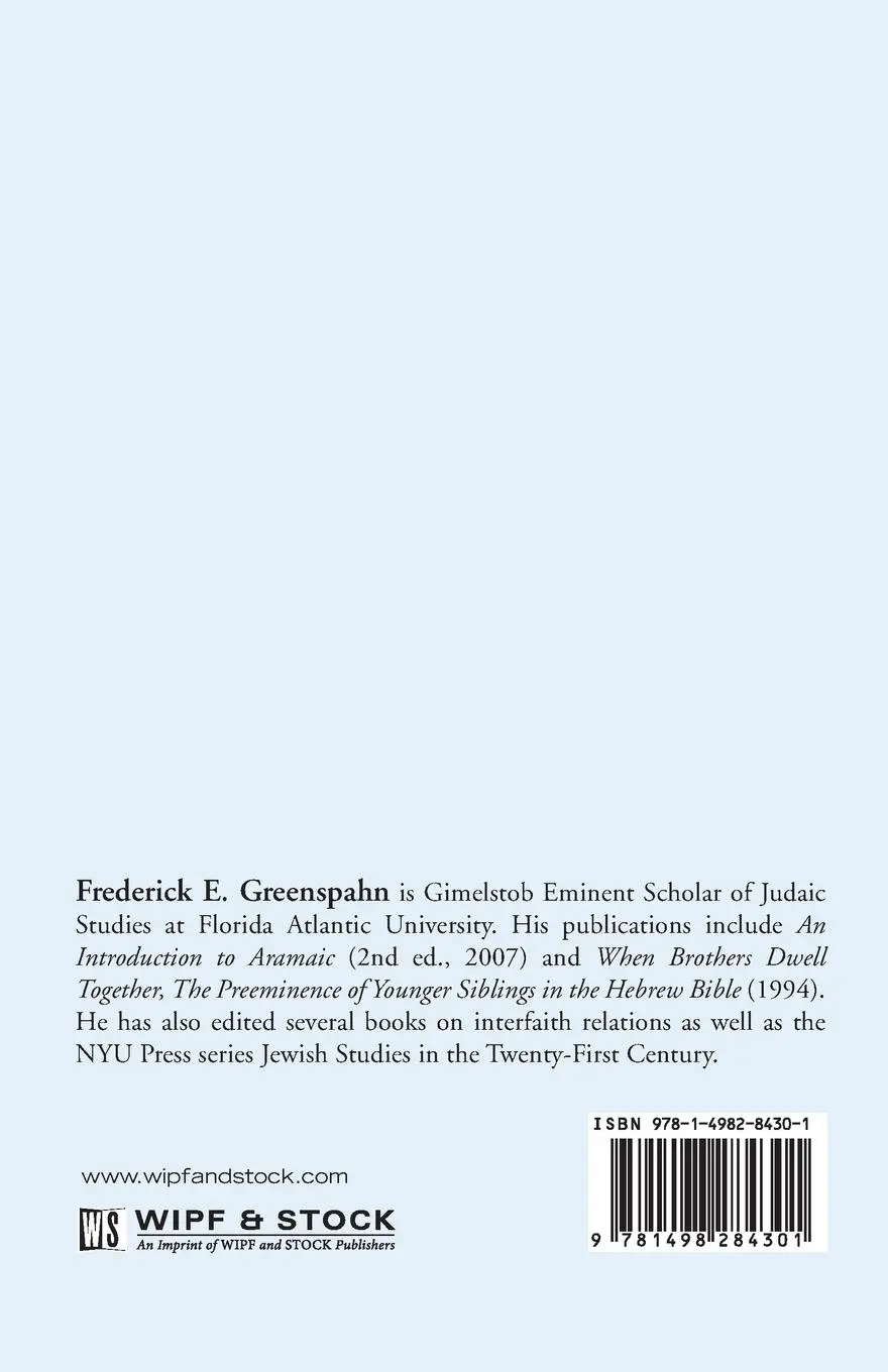 Rückseite: 9781498284301 | Hapax Legomena in Biblical Hebrew | Frederick E. Greenspahn | Buch
