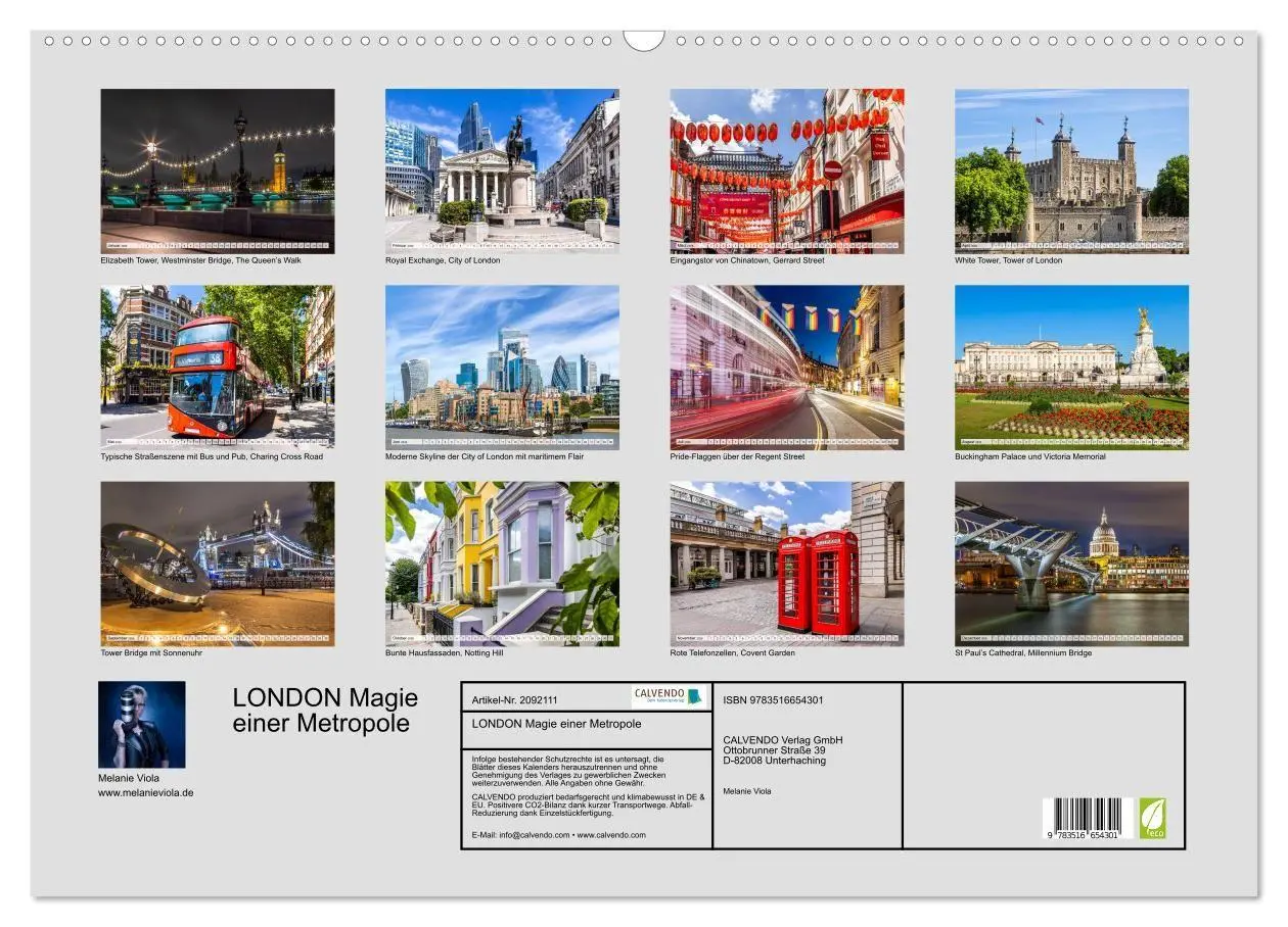 Bild: 9783516654301 | LONDON Magie einer Metropole (Wandkalender 2026 DIN A2 quer),...