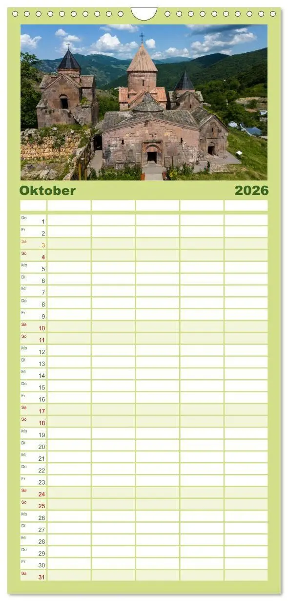 Bild: 9783516724301 | Familienplaner 2026 - Armenien entdecken mit 5 Spalten...