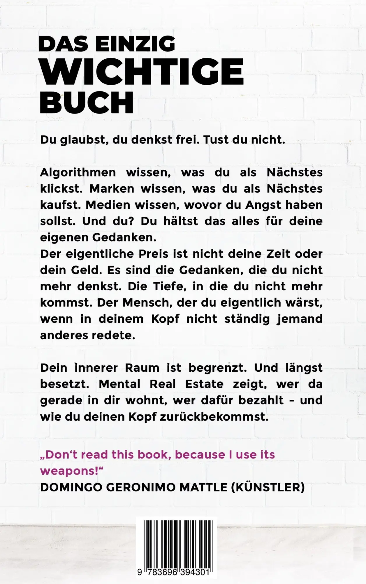 Rückseite: 9783696394301 | Mental Real Estate | Wem gehört eigentlich dein Kopf? | Chris Halb12