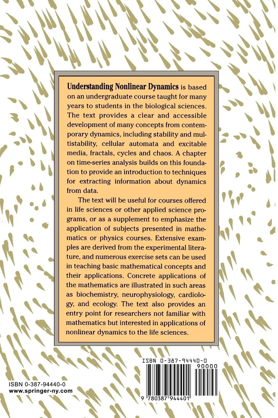 Rückseite: 9780387944401 | Understanding Nonlinear Dynamics | Leon Glass (u. a.) | Taschenbuch