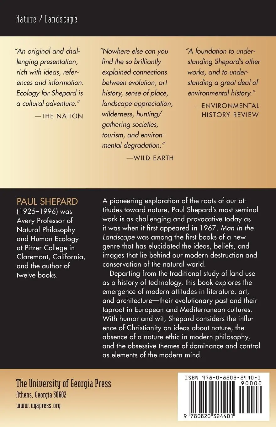 Rückseite: 9780820324401 | Man in the Landscape | Paul Shepard | Taschenbuch | Englisch | 2002
