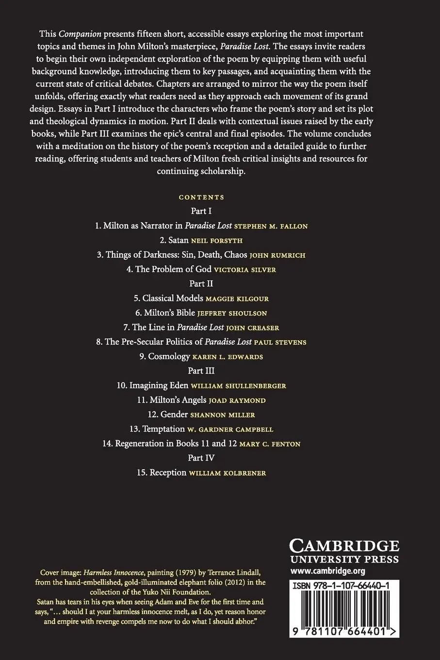 Rückseite: 9781107664401 | The Cambridge Companion to Paradise Lost | Louis Schwartz | Buch