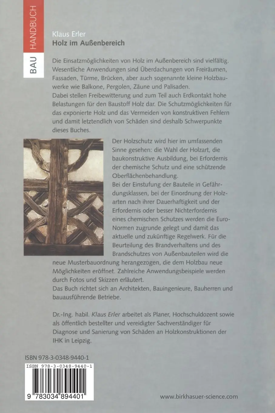 Rückseite: 9783034894401 | Holz im Außenbereich | Anwendungen, Holzschutz, Schadensvermeidung | x