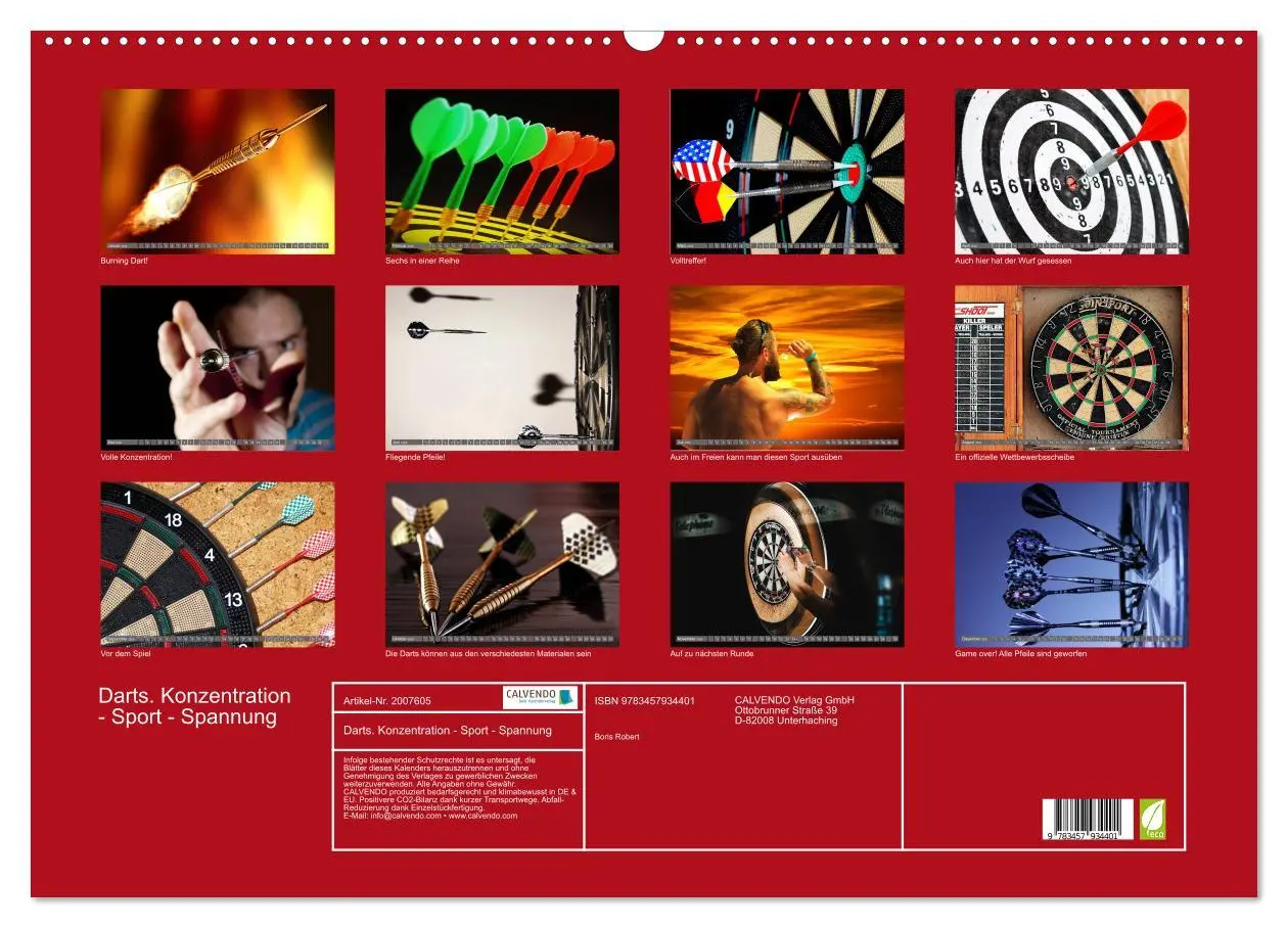 Bild: 9783457934401 | Darts. Konzentration - Sport - Spannung (Wandkalender 2026 DIN A2...