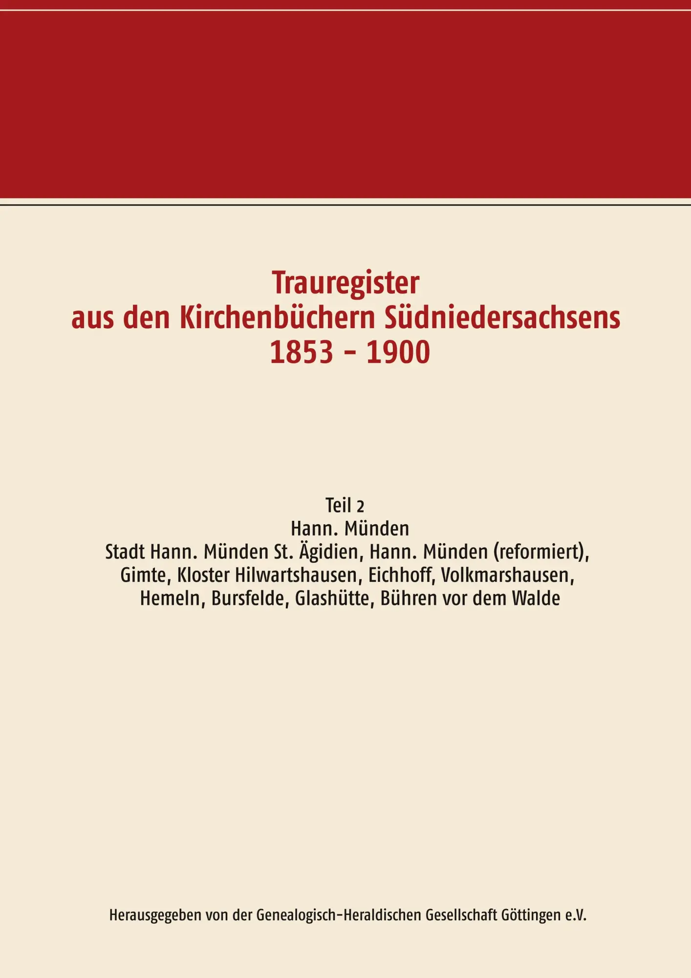 Cover: 9783744894401 | Trauregister aus den Kirchenbüchern Südniedersachsens 1853 - 1900 | V.