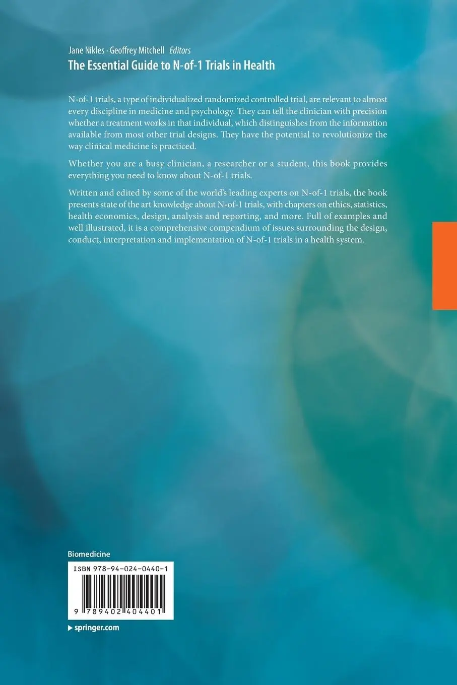 Rückseite: 9789402404401 | The Essential Guide to N-of-1 Trials in Health | Jane Nikles (u. a.)