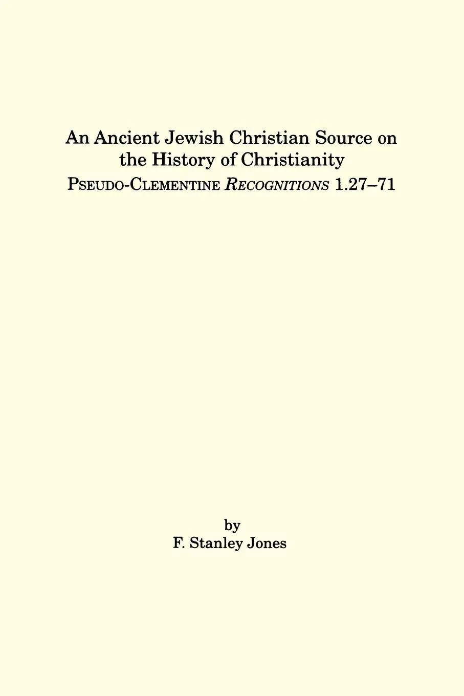 Cover: 9780788504501 | An Ancient Jewish Christian Source on the History of Christianity