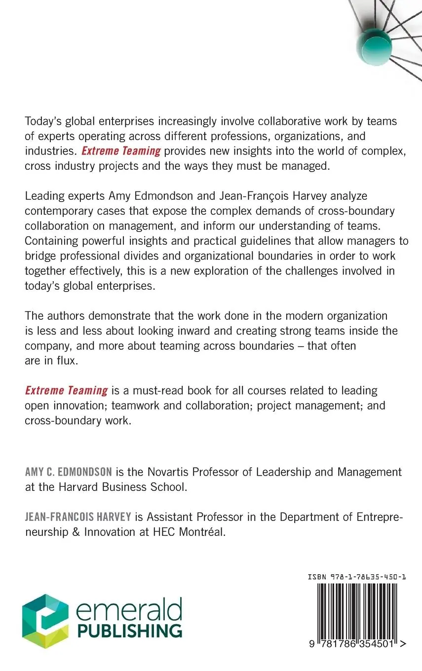 Rückseite: 9781786354501 | Extreme Teaming | Amy C. Edmondson (u. a.) | Buch | Gebunden | 2017