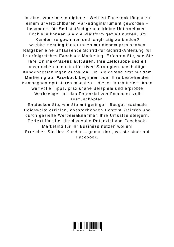 Bild: 9783384354501 | Facebook-Marketing für Selbstständige | Wiebke Henning | Taschenbuch