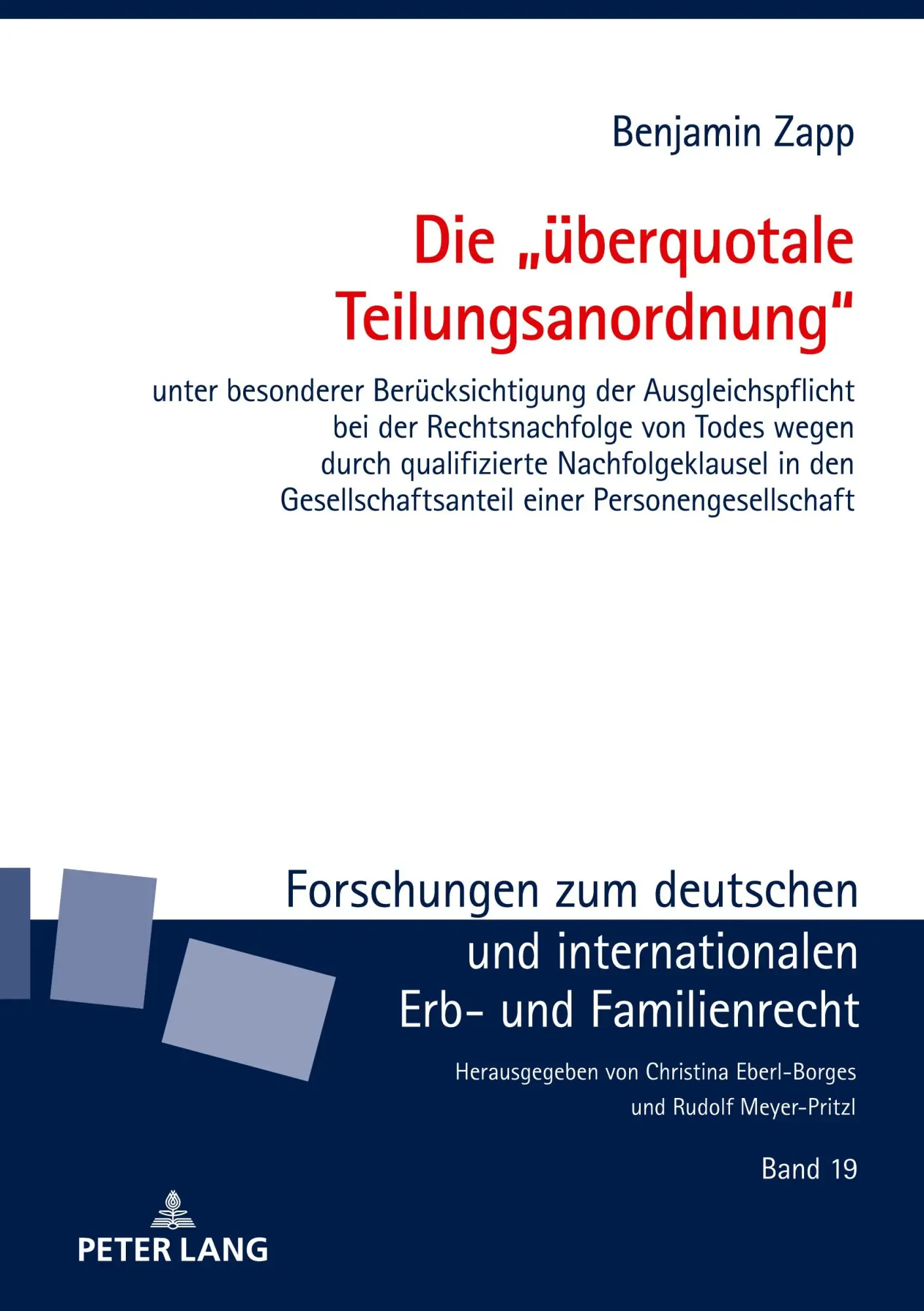 Cover: 9783631924501 | Die "überquotale Teilungsanordnung" | Benjamin Zapp | Buch | 162 S.