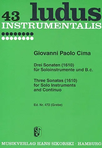 Cover: 9790003004501 | Threee Sonatas | Giovanni Paolo Cima | Buch | Sikorski Edition