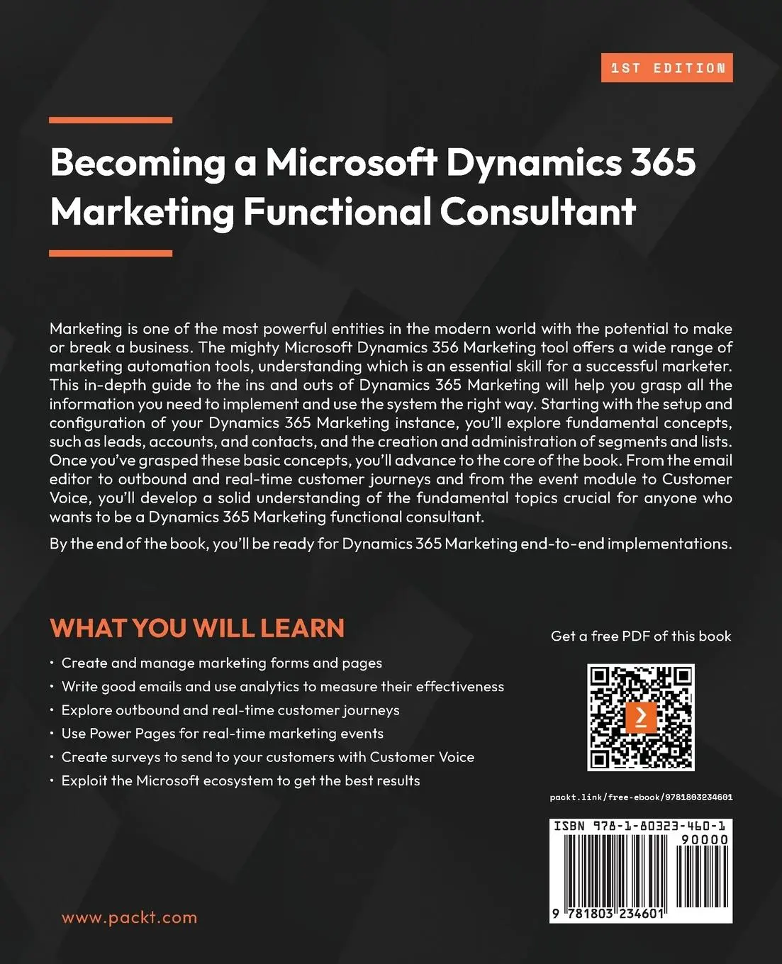 Rückseite: 9781803234601 | Becoming a Microsoft Dynamics 365 Marketing Functional Consultant