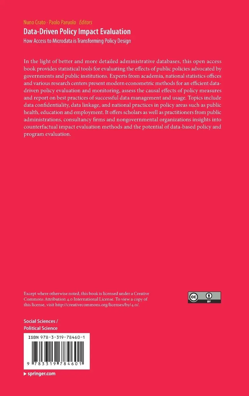 Rückseite: 9783319784601 | Data-Driven Policy Impact Evaluation | Paolo Paruolo (u. a.) | Buch