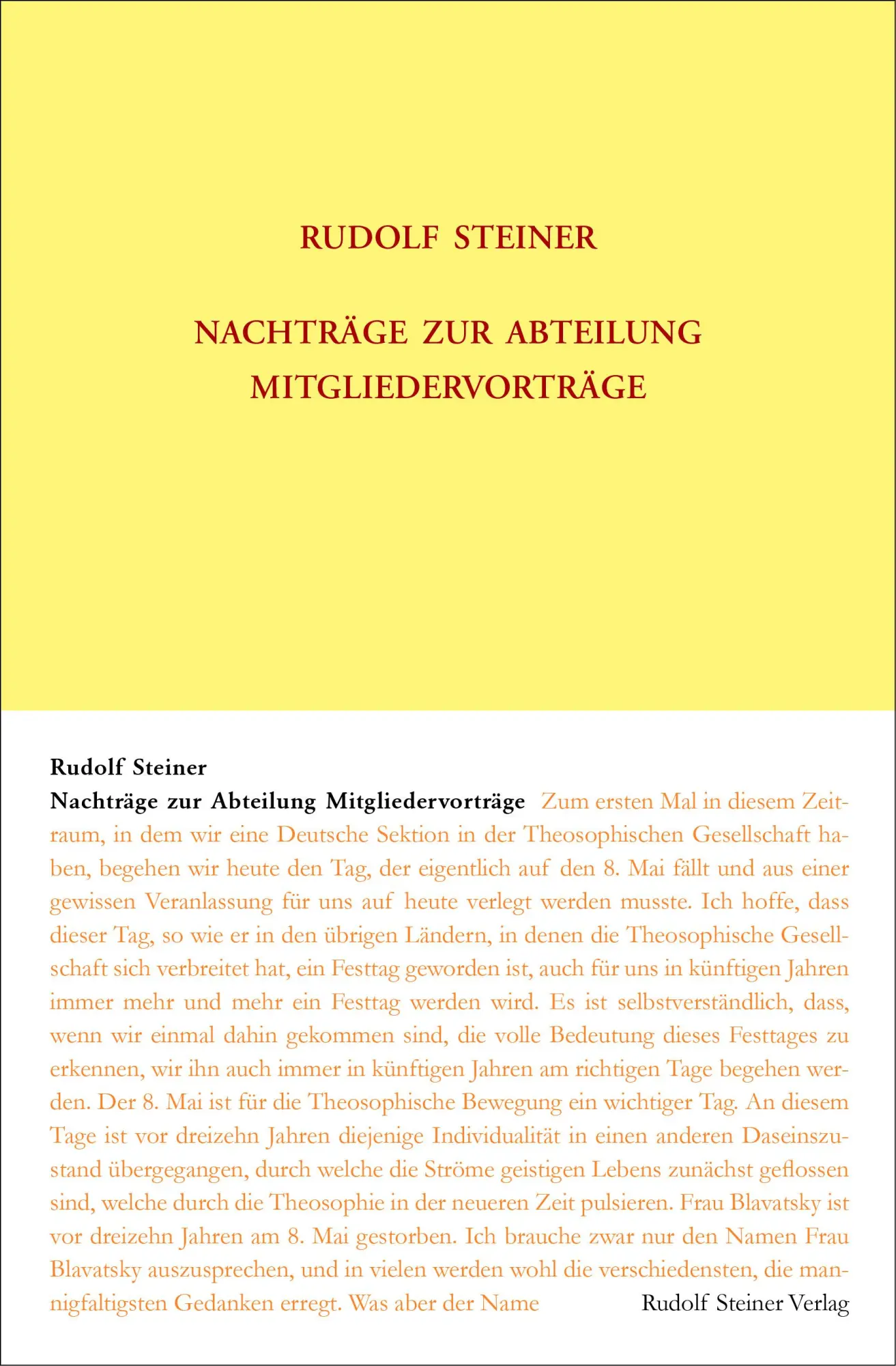 Cover: 9783727424601 | Nachträge zur Abteilung Mitgliedervorträge | Rudolf Steiner | Buch