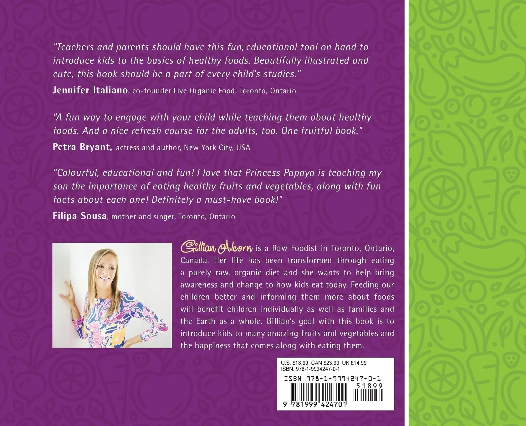 Rückseite: 9781999424701 | Princess Papaya's ABCs of Happy Foods | Gillian Alcorn | Buch | 2018
