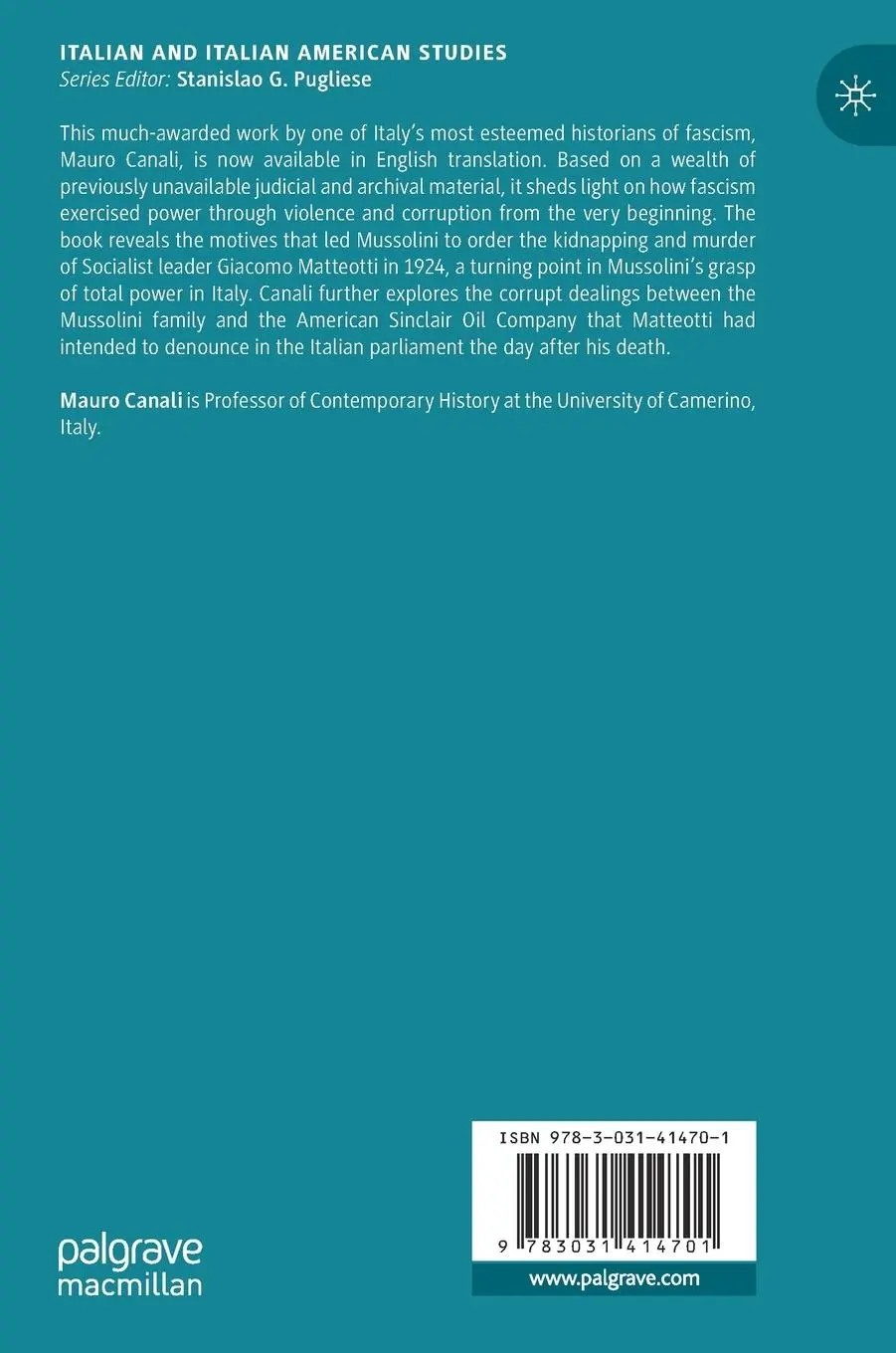 Rückseite: 9783031414701 | The Matteotti Murder and Mussolini | The Anatomy of a Fascist Crime
