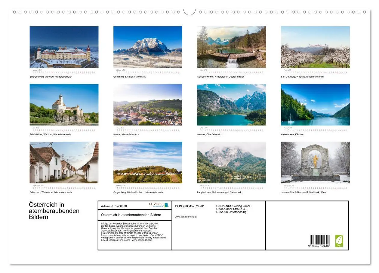 Bild: 9783457524701 | Österreich in atemberaubenden Bildern (Wandkalender 2026 DIN A2...