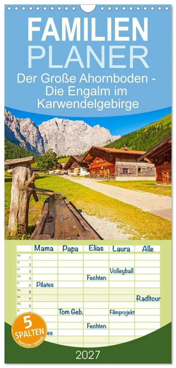 Cover: 9783594384701 | Familienplaner 2027 - Der Große Ahornboden - Die Engalm im...